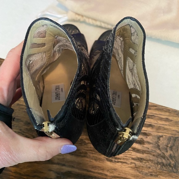 AUTHENTIC Jimmy Choo ankle peep toe boots. PURCHASED IN LONDON - Picture 4 of 10